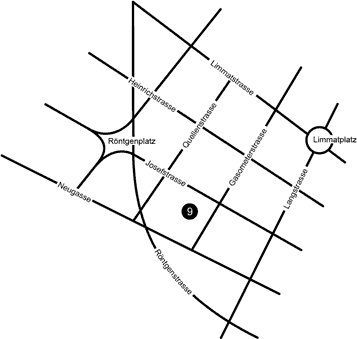 Karte: unsere Adresse: Gasometerstrasse 9, CH-8005 Zürich